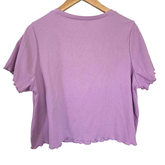 Shein Curve Purple Heart Cut Out Tee - Picture 4 of 6